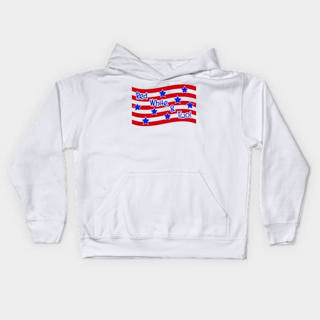 Red White and Two Kids Hoodie by TreetopDigital